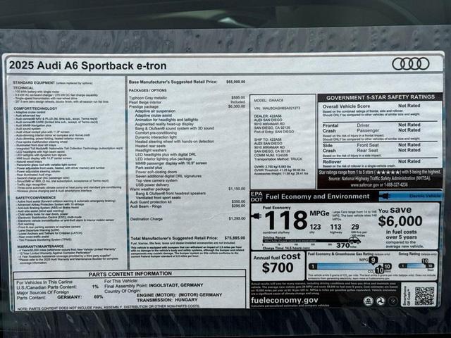 Photo of 2025 Typhoon Gray Metallic Audi A6 e-tron