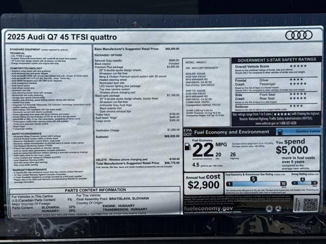 Photo of 2025 Samurai Gray Metallic Audi Q7