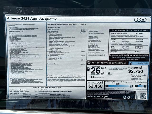 Photo of 2025 Mythos Black Metallic Audi A5