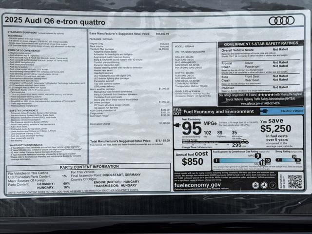 Photo of 2025 Magnet Gray Audi Q6 e-tron