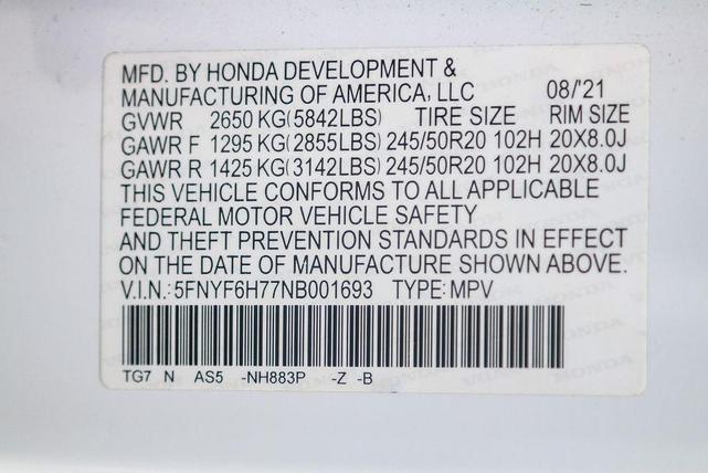 Photo of 2022 Platinum White Pearl Honda Pilot
