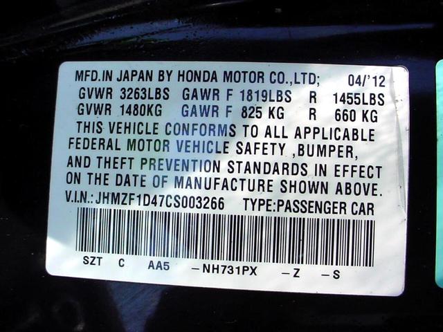 Photo of 2012 Black Honda CR-Z