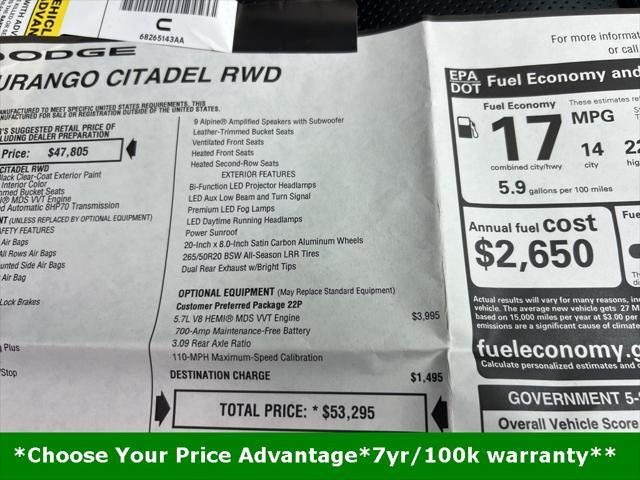 Photo of 2021 DB Black Crystal Clearcoat Dodge Durango