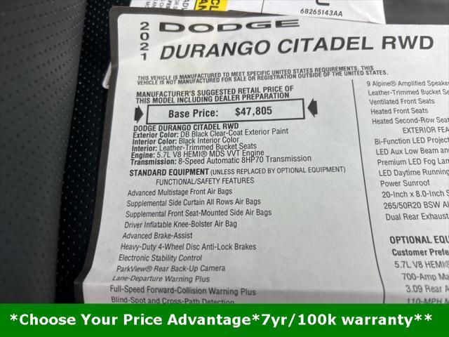 Photo of 2021 DB Black Crystal Clearcoat Dodge Durango