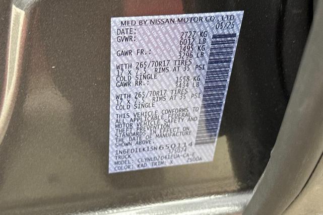 Photo of 2025 Gun Metallic Nissan Frontier