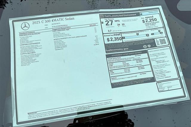Photo of 2025 Polar White Mercedes-Benz C-Class