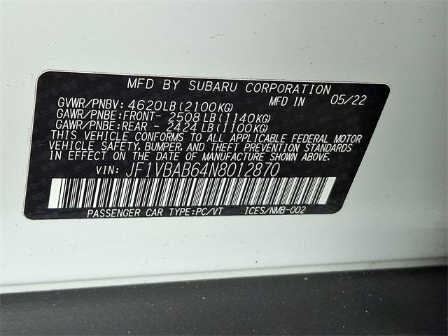 Photo of 2022 Ceramic White Subaru WRX