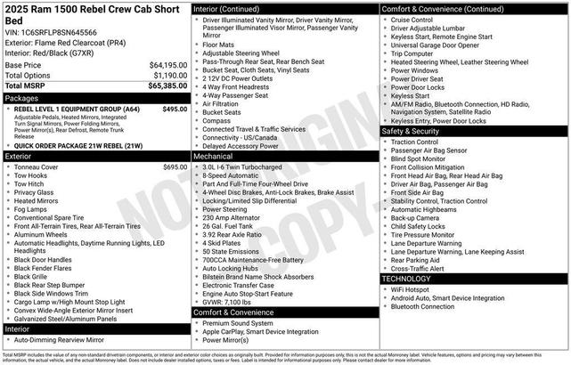 Photo of 2025 Flame Red Clearcoat RAM 1500