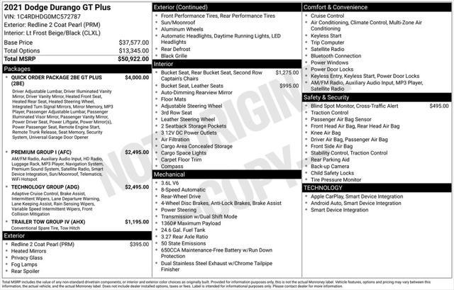 Photo of 2021 Redline 2 Coat Pearl Dodge Durango