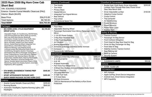 Photo of 2025 Granite Crystal Metallic Clearcoat RAM 2500