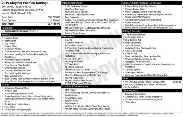 Photo of 2019 Bright White Clearcoat Chrysler Pacifica