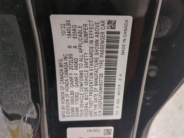 Photo of 2022 Crystal Black Pearl Honda Civic