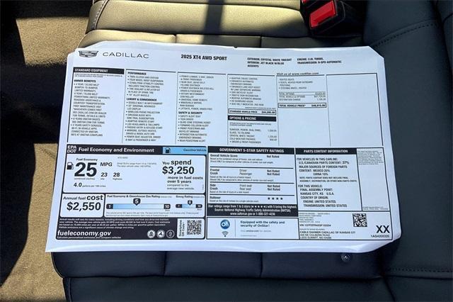 Photo of 2025 Crystal White Tri-Coat Cadillac XT4