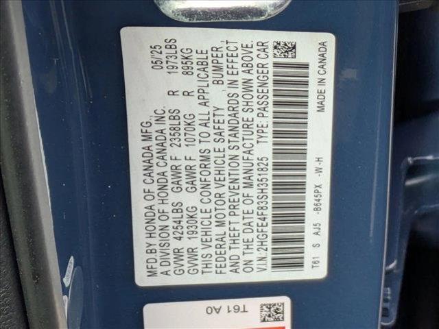 Photo of 2025 Blue Lagoon Pearl Honda Civic Hybrid