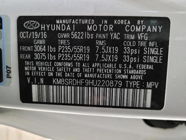 Photo of 2017 Monaco White Hyundai SANTA FE