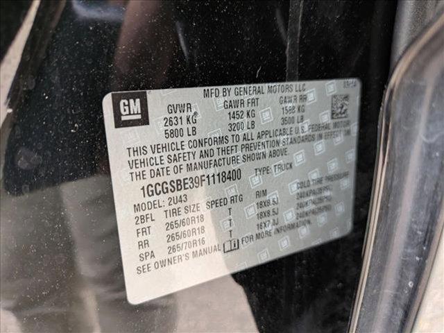 Photo of 2015 Black Chevrolet Colorado