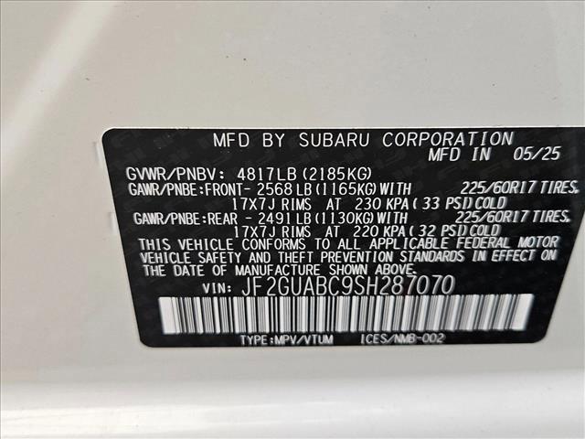 Photo of 2025 Crystal White Pearl Subaru Crosstrek
