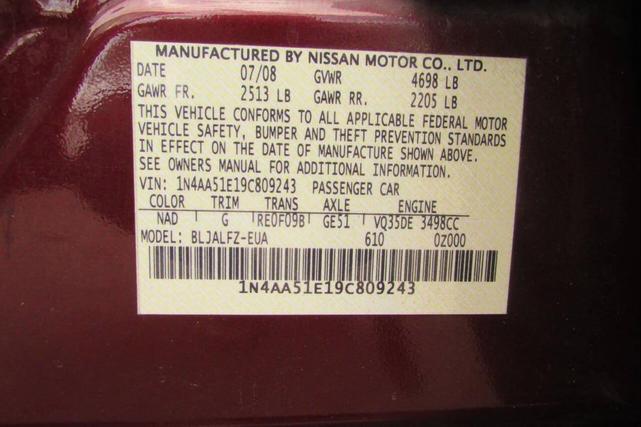 Photo of 2009 Burgundy Nissan Maxima