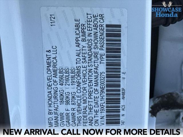 Photo of 2022 Platinum White Pearl Honda Civic