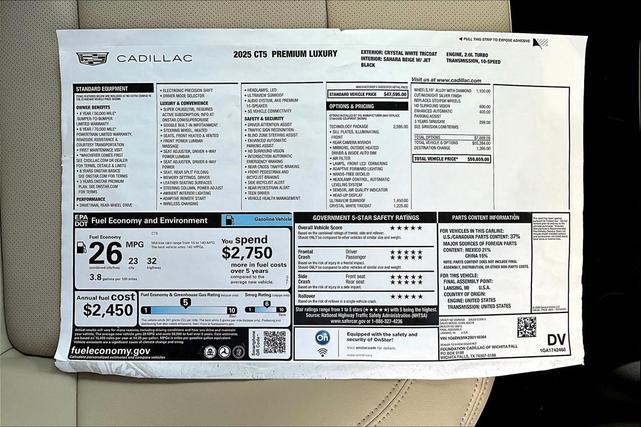 Photo of 2025 Crystal White Tricoat Cadillac CT5
