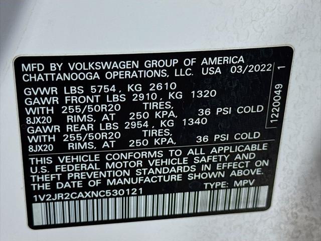 Photo of 2022 Pure White Volkswagen Atlas