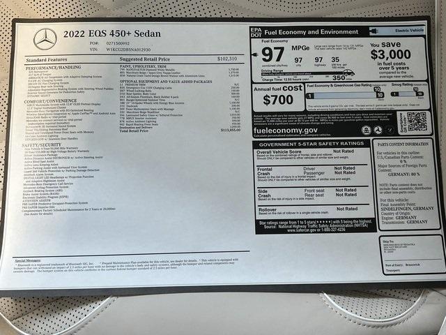 Photo of 2022 White Mercedes-Benz EQS 450+