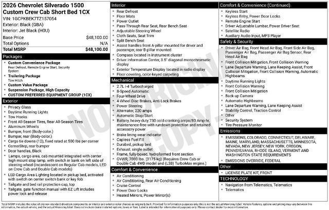 Photo of 2026 Black Chevrolet Silverado 1500