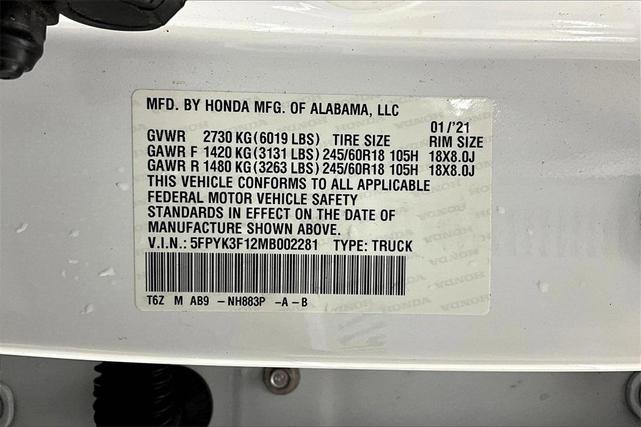 Photo of 2021 Platinum White Pearl Honda Ridgeline