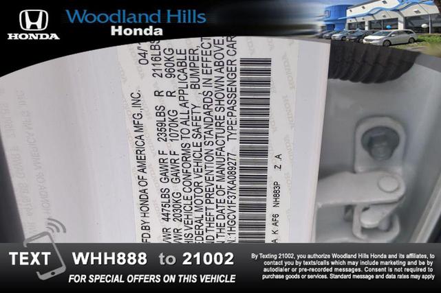 Photo of 2019 Platinum White Pearl Honda Accord