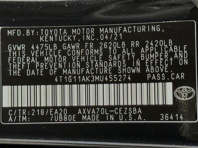 Photo of 2021 Midnight Black Metallic Toyota Camry