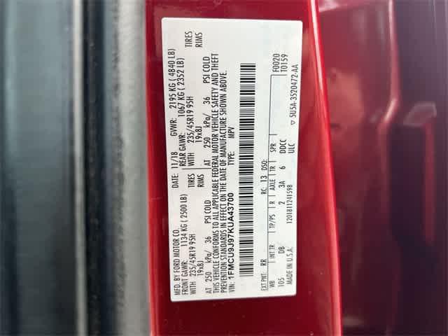Photo of 2019 Ruby Red Metallic Tinted Clearcoat Ford Escape