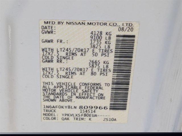 Photo of 2020 Glacier White Nissan NV Cargo NV2500 HD