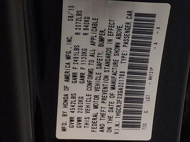 Photo of 2016 Crystal Black Pearl Honda Accord