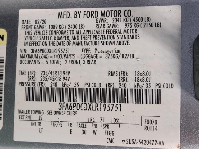 Photo of 2020 Iconic Silver Metallic Ford Fusion