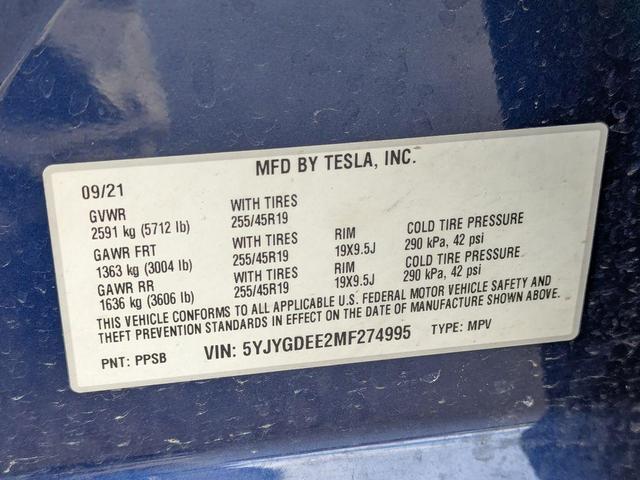 Photo of 2021 Blue Tesla Model Y