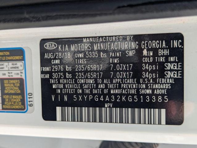 Photo of 2019 Snow White Pearl Kia Sorento