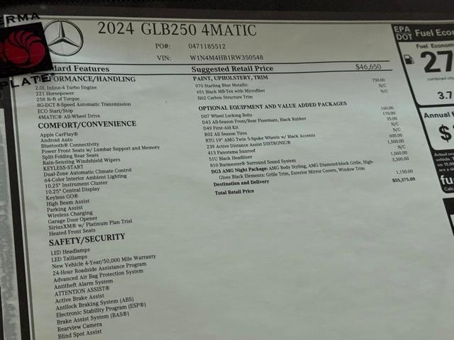 Photo of 2024 Starling Blue Metallic Mercedes-Benz GLB 250