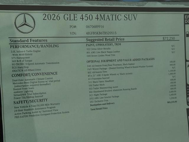 Photo of 2026 Silver Metallic Mercedes-Benz GLE 450