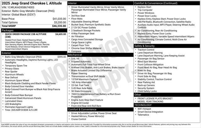 Photo of 2025 Baltic Gray Metallic Clearcoat Jeep Grand Cherokee L