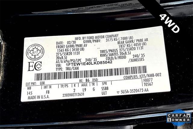 Photo of 2020 Agate Black Metallic Ford F-150