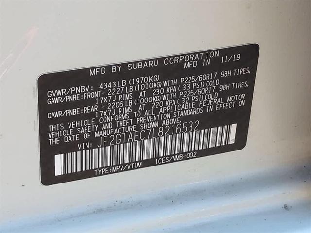 Photo of 2020 Crystal White Pearl Subaru Crosstrek