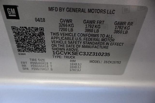 Photo of 2018 Silver Ice Metallic Chevrolet Silverado 1500