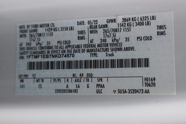 Photo of 2022 Oxford White Ford F-150