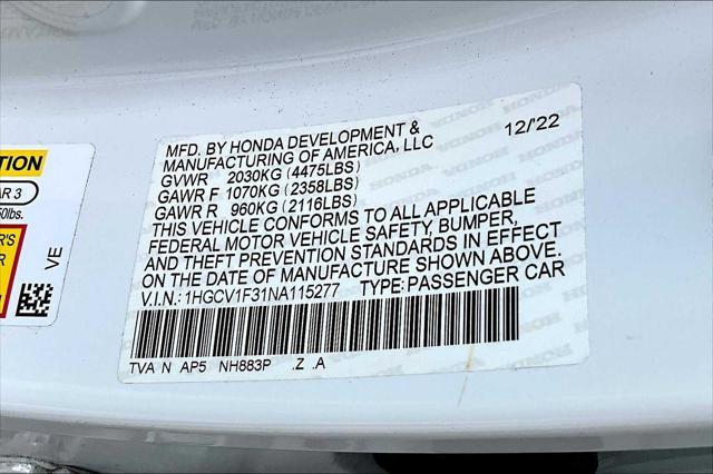 Photo of 2022 Platinum White Pearl Honda Accord