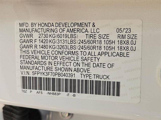 Photo of 2023 White Honda Ridgeline