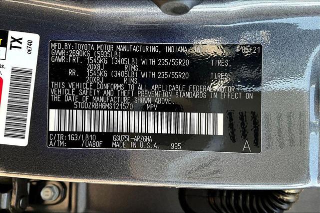Photo of 2021 Magnetic Gray Metallic Toyota Highlander