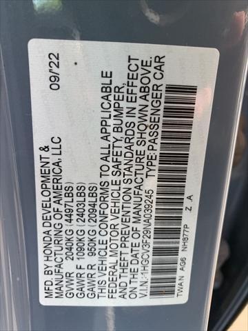Photo of 2022 Sonic Gray Pearl Honda Accord Hybrid