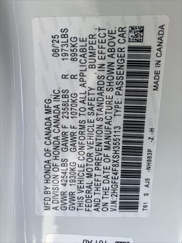Photo of 2025 Platinum Honda Civic Hybrid