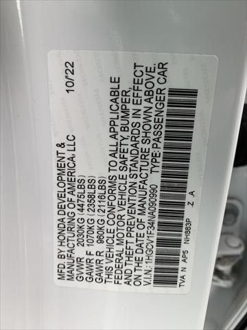 Photo of 2022 Platinum White Pearl Honda Accord