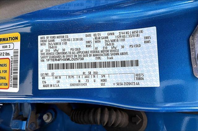 Photo of 2021 Velocity Blue Metallic Ford Ranger